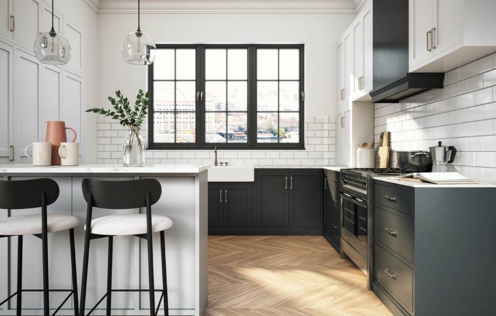 Black Shaker White Slim Shaker Cabinets | Kitchen Design Inspiration | Cabinetselect.com