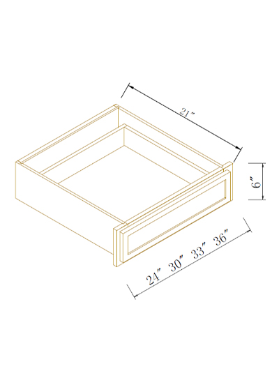 Avalon Slim Shaker White Knee Drawer 36”W*21”D*6″H