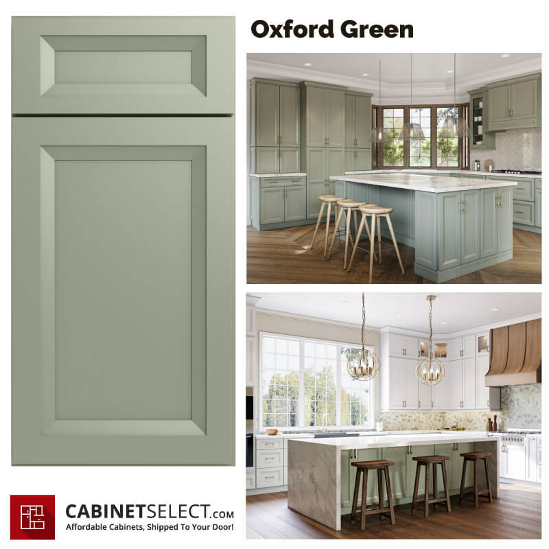 Oxford Green Kitchen Cabinet Line | CabinetSelect.com