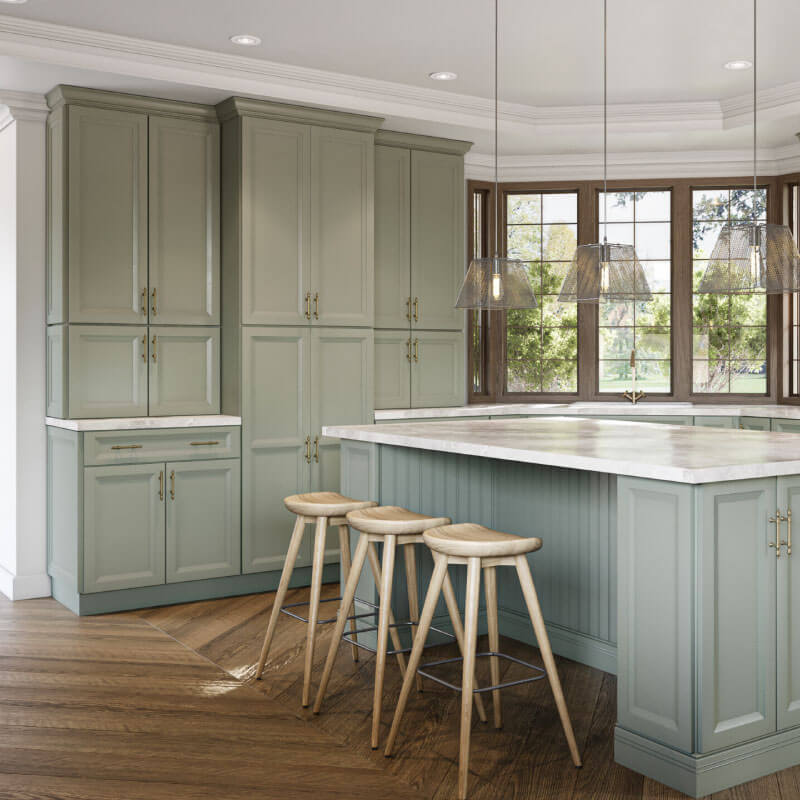 Oxford Green Kitchen Cabinets | CabinetSelect.com