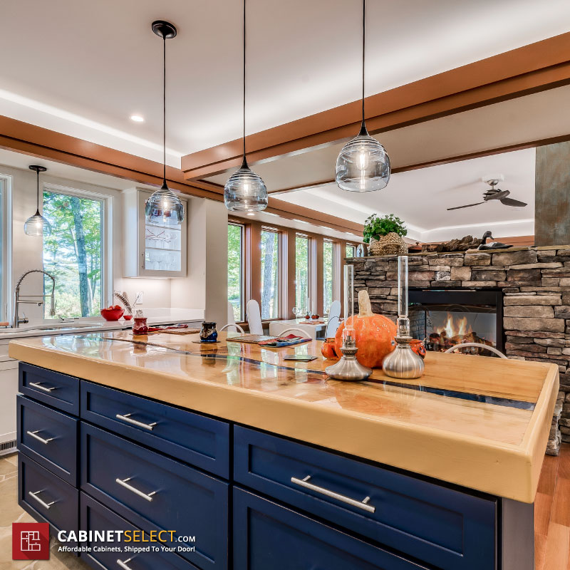 Shaker Blue Island White Cabinets