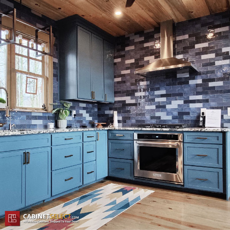 Xtrerra Sky Blue Shaker Kitchen Cabinets