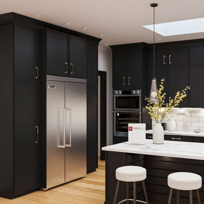 Avalon Slim Shaker Black Cabinets | Cabinet Select