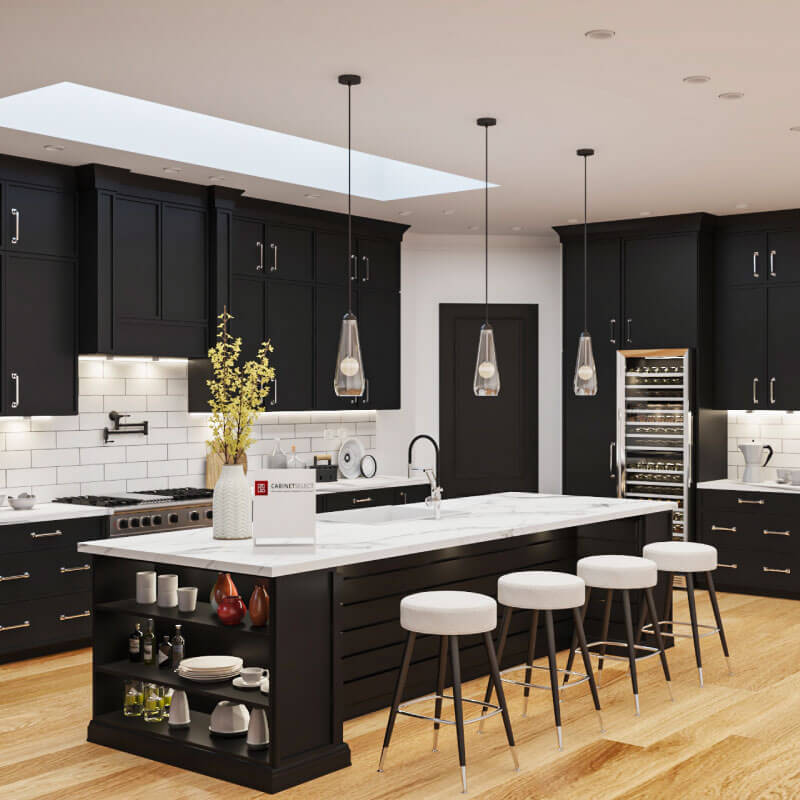 Avalon Slim Shaker Black Kitchen Cabinetry | Cabinet Select