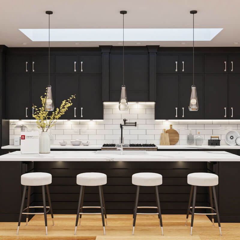 Avalon Slim Shaker Black Kitchen Cabinets | Cabinet Select