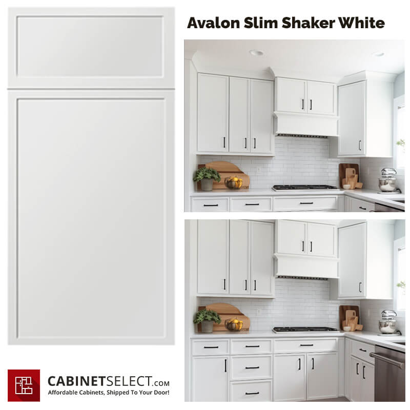 Kitchen Cabinet Line Avalon Slim Shaker White | Cabinet Select