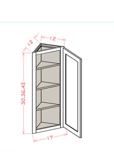 Black Shaker 12 in. W x 12 in. D x 42 in. H Angle Wall Cabinet