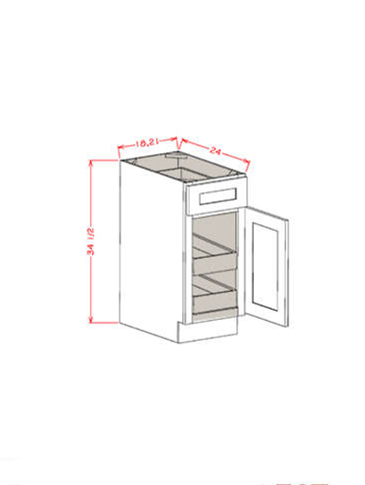 Black Shaker 21 in. W x 24 in. D x 34.5 in. H Single Door Single Drawer Two Rollout Shelf Base Kit