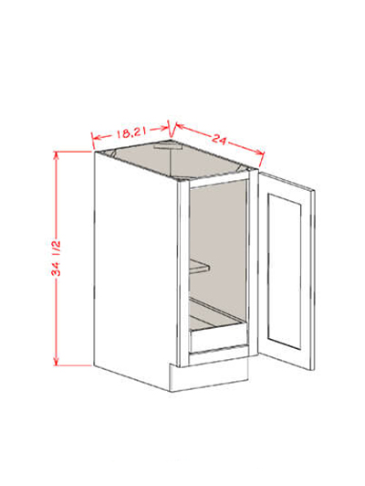 Black Shaker 21 in. W x 24 in. D x 34.5 in. H Single Full Height Door One Rollout Shelf Base Kit