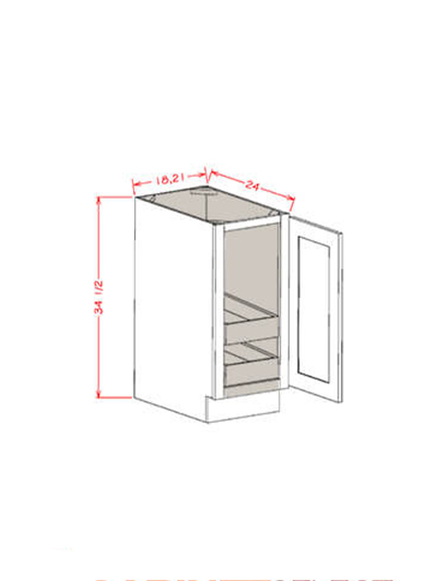 Black Shaker 21 in. W x 24 in. D x 34.5 in. H Single Full Height Door Two Rollout Shelf Base Kit