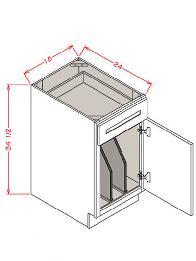 0.75 in. W x 22.5 in. D x 21 in. H  Base Tray Divider – Black Shaker