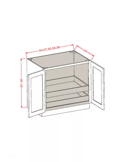 Shaker Black B24fh2rs Double Full Height Two Rollout Shelf Base