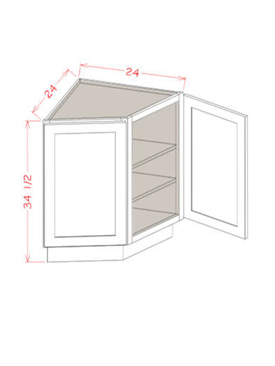 Black Shaker 24 in. W x 24 in. D x 34.5 in H Base End Cabinet