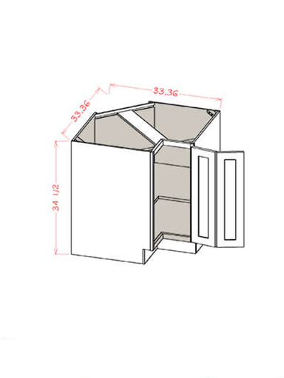 Black Shaker 36 in. W x 24 in. D x 34.5 in. H Base Easy Reach Corner Cabinet