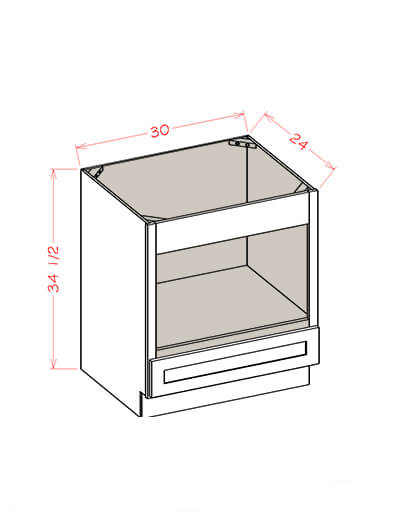 Black Shaker 30 in. W x 24 in. D x 34.5 in. H Base Microwave Cabinet