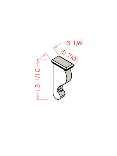 3.12 in. W x 6 in. D x 13 in. H Corbel – Black Shaker