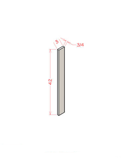 3 in. W x 0.75 in. D x 42 in. H Filler – Black Shaker