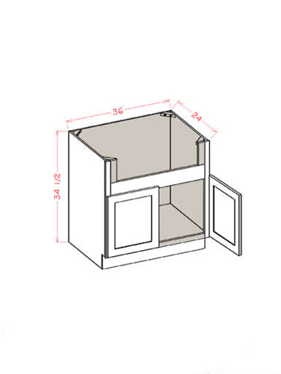 Black Shaker 36 in. W x 24 in. D x 34.5 in. H Farm Sink Base Cabinet