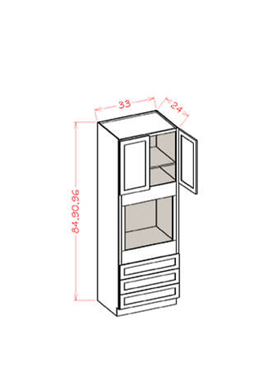 Black Shaker 33 in. W x 24 in. D x 96 in. H Single Oven Cabinet