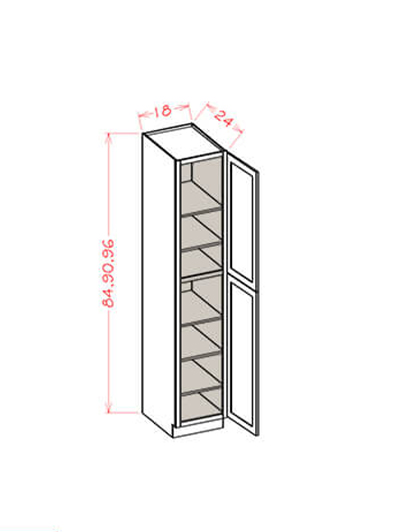 Black Shaker 18 in. W x 24 in. D x 96 in. H Double Door Utility Cabinet