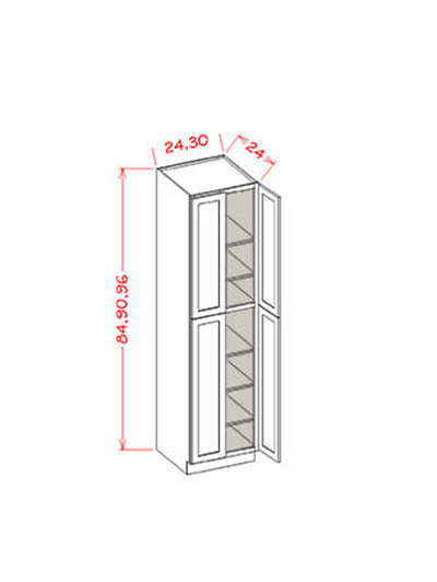 Black Shaker 30 in. W x 24 in. D x 84 in. H Four Door Utility Cabinet