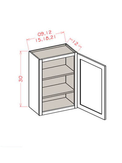 Black Shaker 21 in. W x 12 in. D x 30 in. H Single Door Wall Cabinet