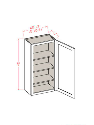 Black Shaker 21 in. W x 12 in. D x 42 in. H Single Door Wall Cabinet