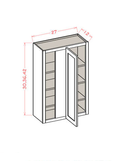 Black Shaker 27 in. W x 12 in. D x 42 in. H Wall Blind Cabinet