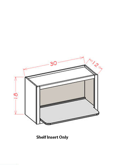 26.5 in. W x 17 in. D x 0.75 in. H Wall Open Cabinet Microwave Shelf Insert – Black Shaker