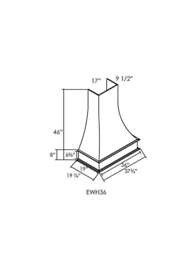 PS-EWH36: Petit Sand Shaker 36″ Range Hood