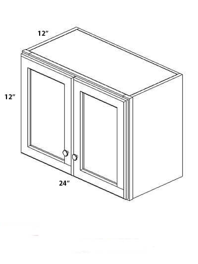 Lait Grey Shaker 24 in. W x 12 in. D x 12 in. H Double Door Bridge Wall Cabinet