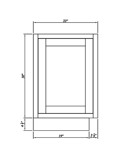 Inset Brown Slab Shaker Base Decorative Panel 22″W X 3/4″D X 30″H