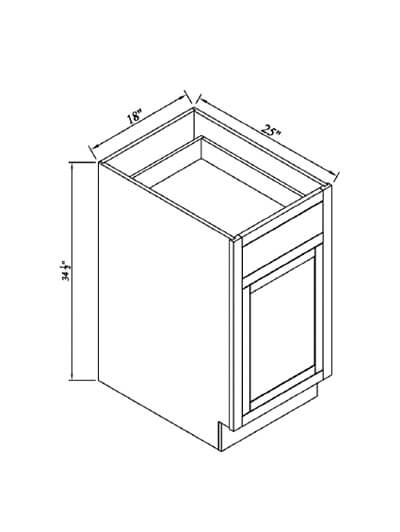 Inset White Slab Shaker Soft Closing Base Waste Basket Cabinet 18″W*25”D*34-1/2”H