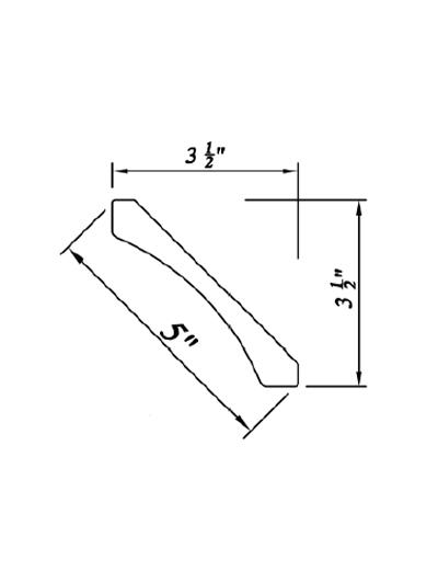 Inset White Slab Shaker Cove Molding 3 1/2″W X 3 1/2″D X 96″H