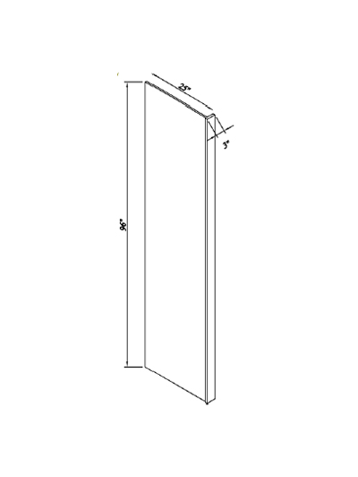Inset Brown Slab Shaker Refrigerator End Panel 25″W*96”H*1/2″D (3”W Return)