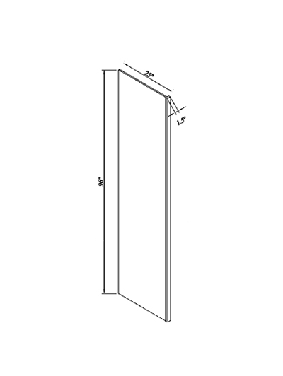 Inset Brown Slab Shaker Refrigerator End Panel 25″W*96”H*1/2″D (1.5”W Return)