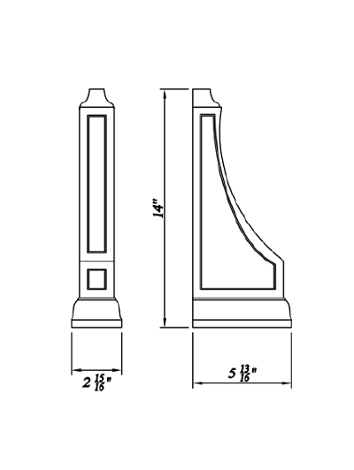 Inset Brown Slab Shaker Modern Corbel 5 13/16″W*14″H*2 15/16″D