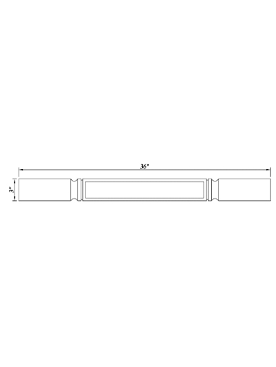 Inset White Slab Shaker Square Decorative Leg 3”W*36”H