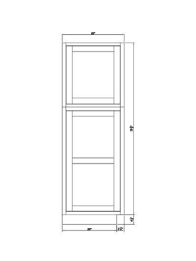 Inset Brown Slab Shaker Tall Decorative Panel 25″W*79 1/2″H