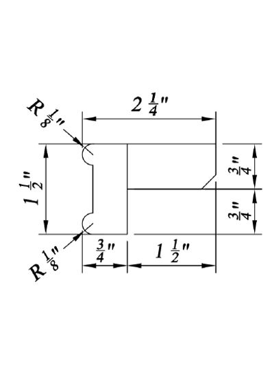 Inset Brown Slab Shaker Traditional Light Rail Molding 1 1/2″W X 2 1/4″D X 96″H