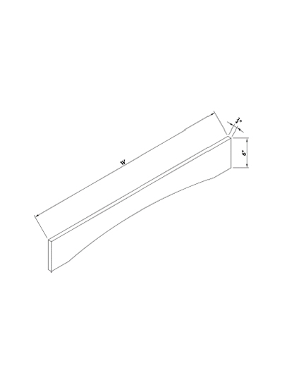Inset White Slab Shaker Valance Bridge 42”W*6”H*3/4″THICK