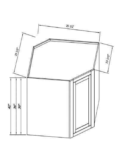 Inset Origami White Wdc2530 Wall Diagonal Corner