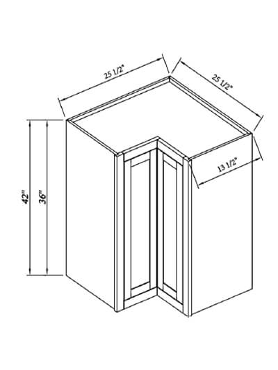 Inset White Slab Shaker Wall Easy Reach Cabinet 25 1/2″Wx36″Hx13 1/2″D