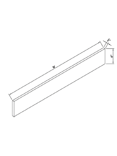 Inset White Slab Shaker Wall Filler 6”W*96”H*3/4”D