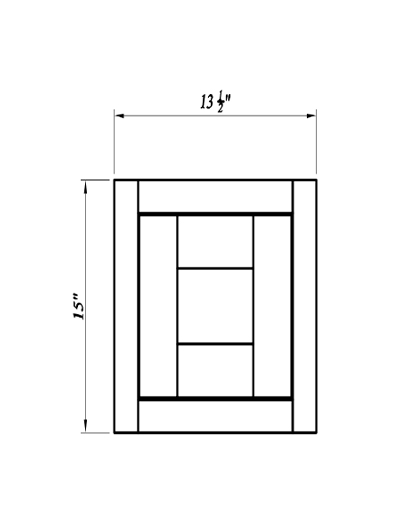 Inset Brown Slab Shaker Wall Deco Door Panel 13 1/2”W*15”H*3/4″THICK