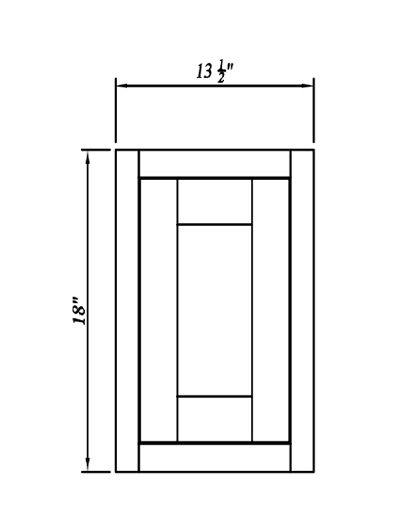Inset Brown Slab Shaker Wall Deco Door Panel 13 1/2”W*18”H*3/4″THICK