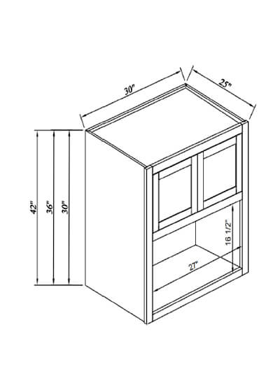 Inset Origami White Wm303025 Wall Microwave Open Shelf