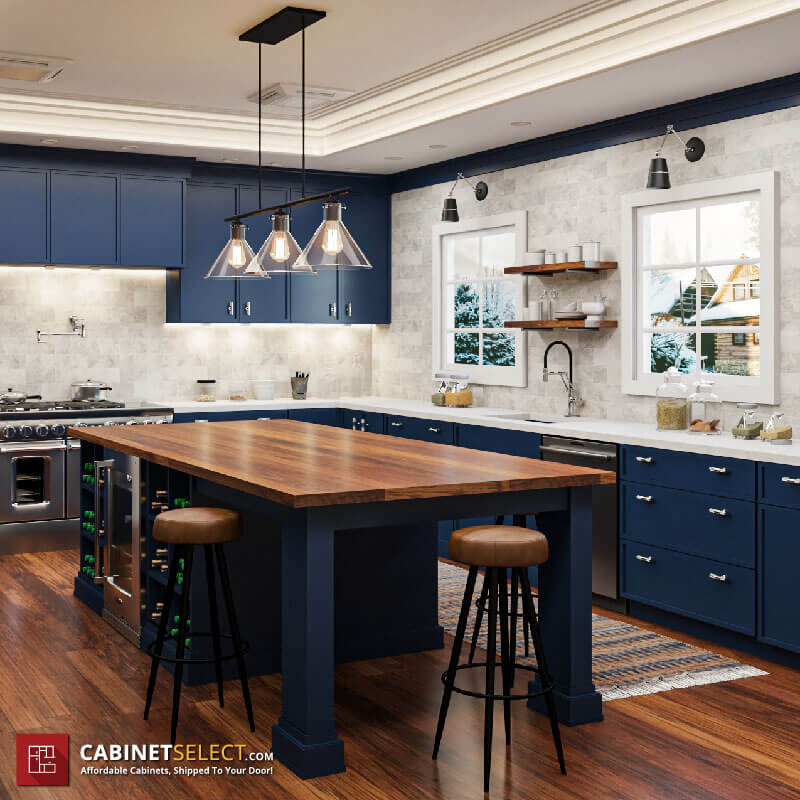 Petit Blue Shaker Cabinets (1)