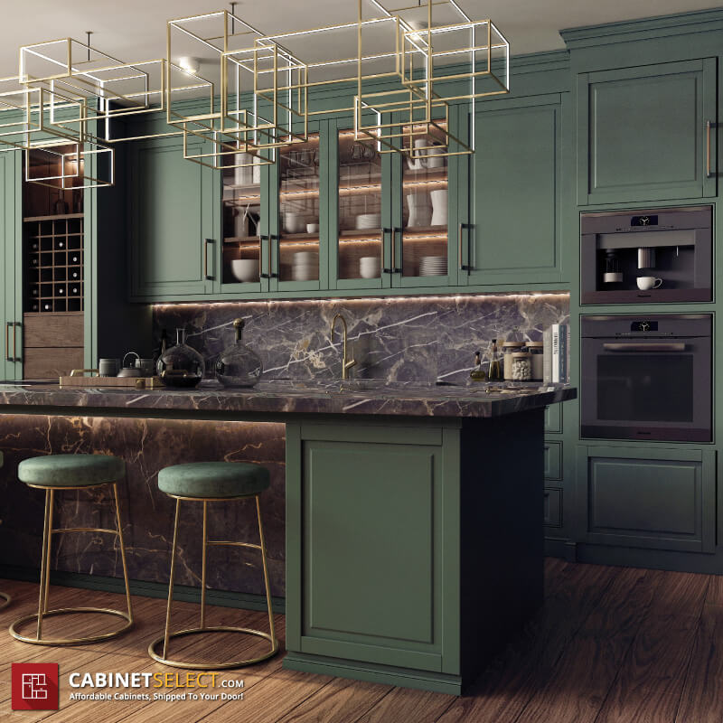Sophisticated Dark Green Kitchen