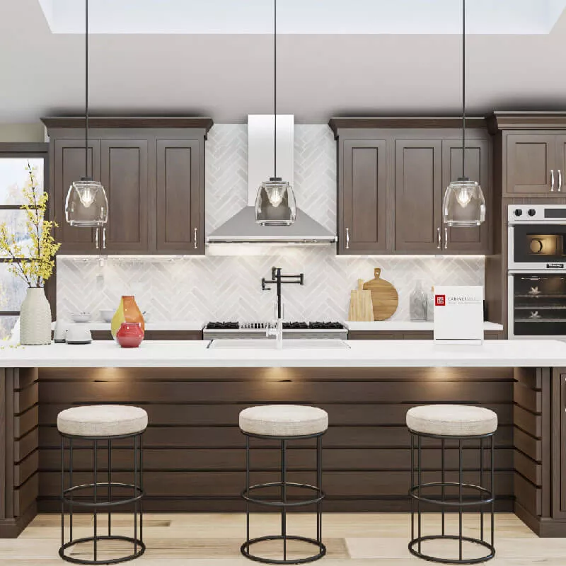Inset Brown Slab Shaker Kitchen Cabinets | CabinetSelect.com